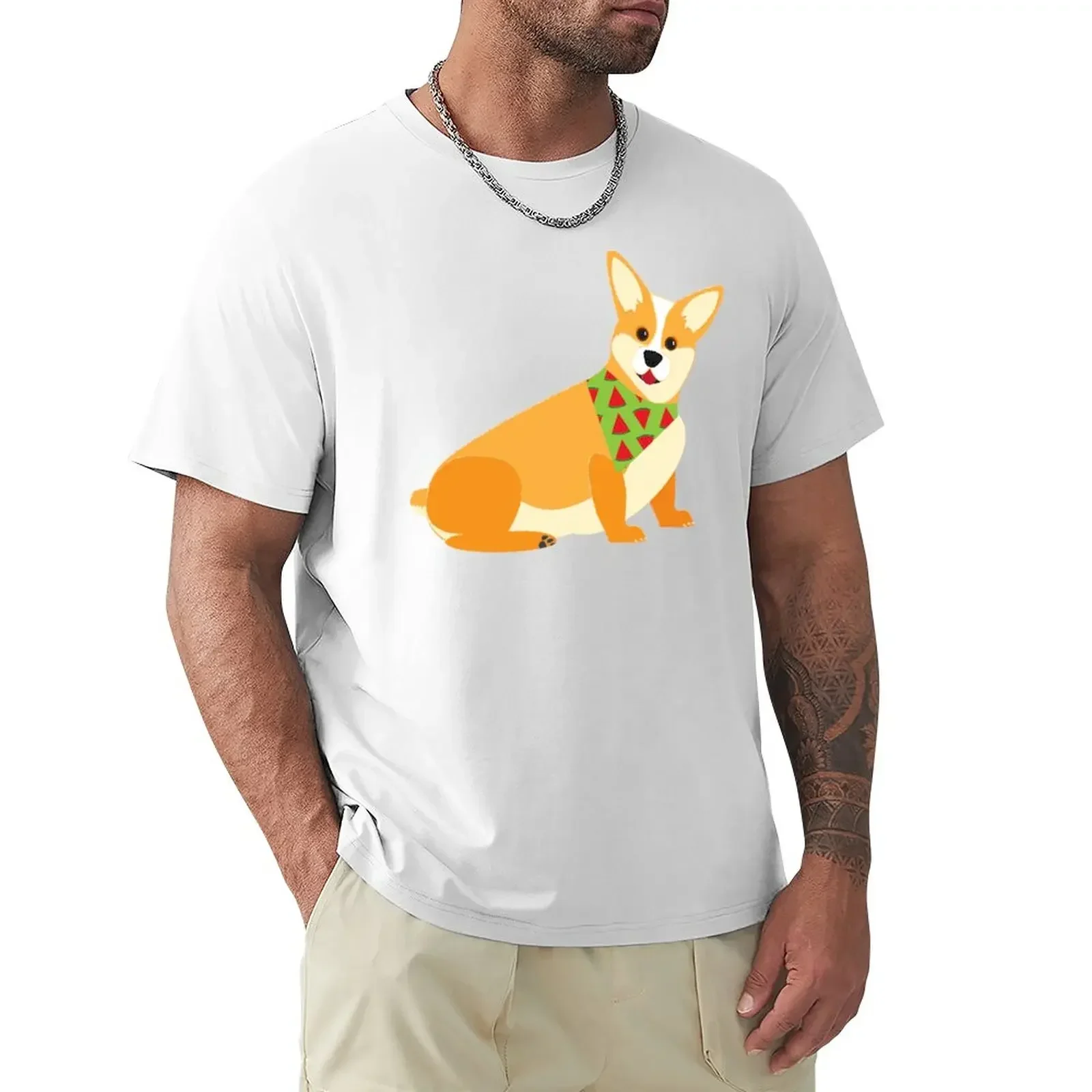 

Watermelon Corgi T-Shirt graphics shirts graphic tees black t shirts for men kawaii clothes funnys blanks mens funny t shirts