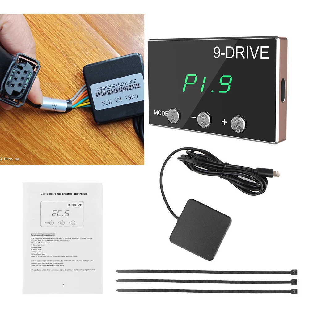 רכב מצערת בקר תגובה 9 כונן 5 מצבי רכב דיגיטלי מאיץ רכב חזק דוושת אביזרי רכב חזק