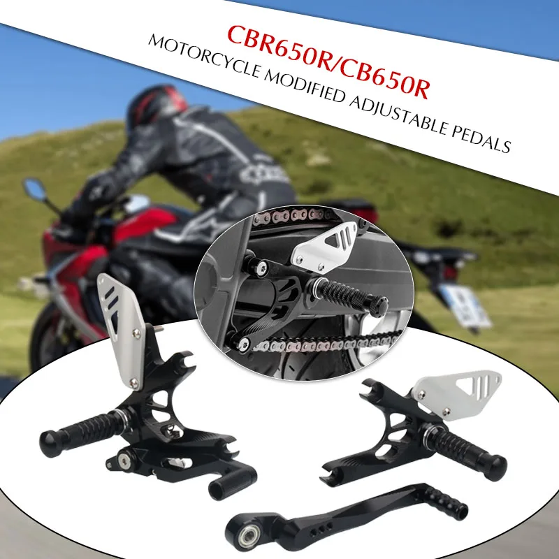 

Для HONDA CB650R CBR650R CB 650R CBR 650R 2019-2023 2022 мотоциклетный ЧПУ регулируемый задний комплект, подножка для ног