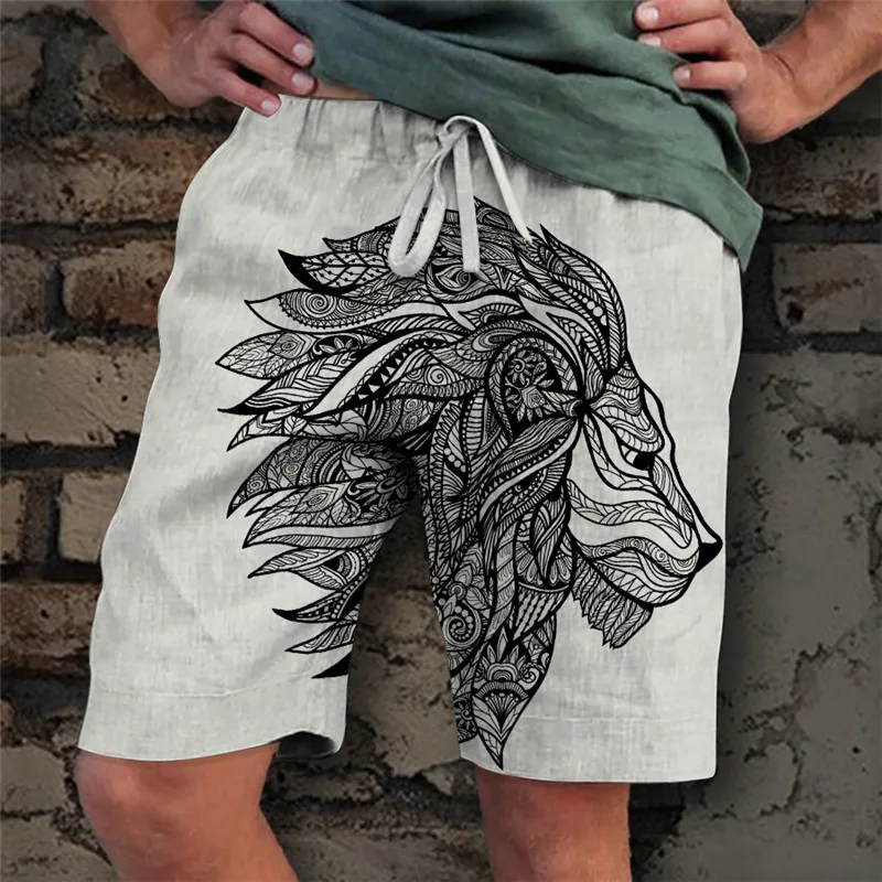 Men's Loose Beach Shorts Drawstring Quick Dry Coconut Tree Shorts For Summer Women Men 3D Print Casual Oversized Sport Shorts 4
