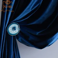 Velvet Klein Sapphire Blue Velvet Curtains for Living Room Bedroom French Window Balcony Float Window Villa Custom 1