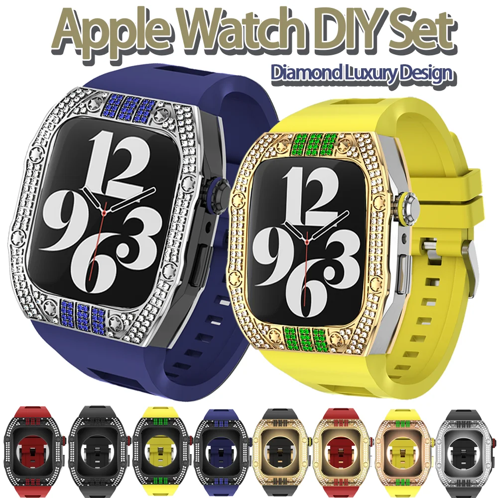 Luxury Diamonds case Modification Kit Mod Metal Frame Bezel for Apple