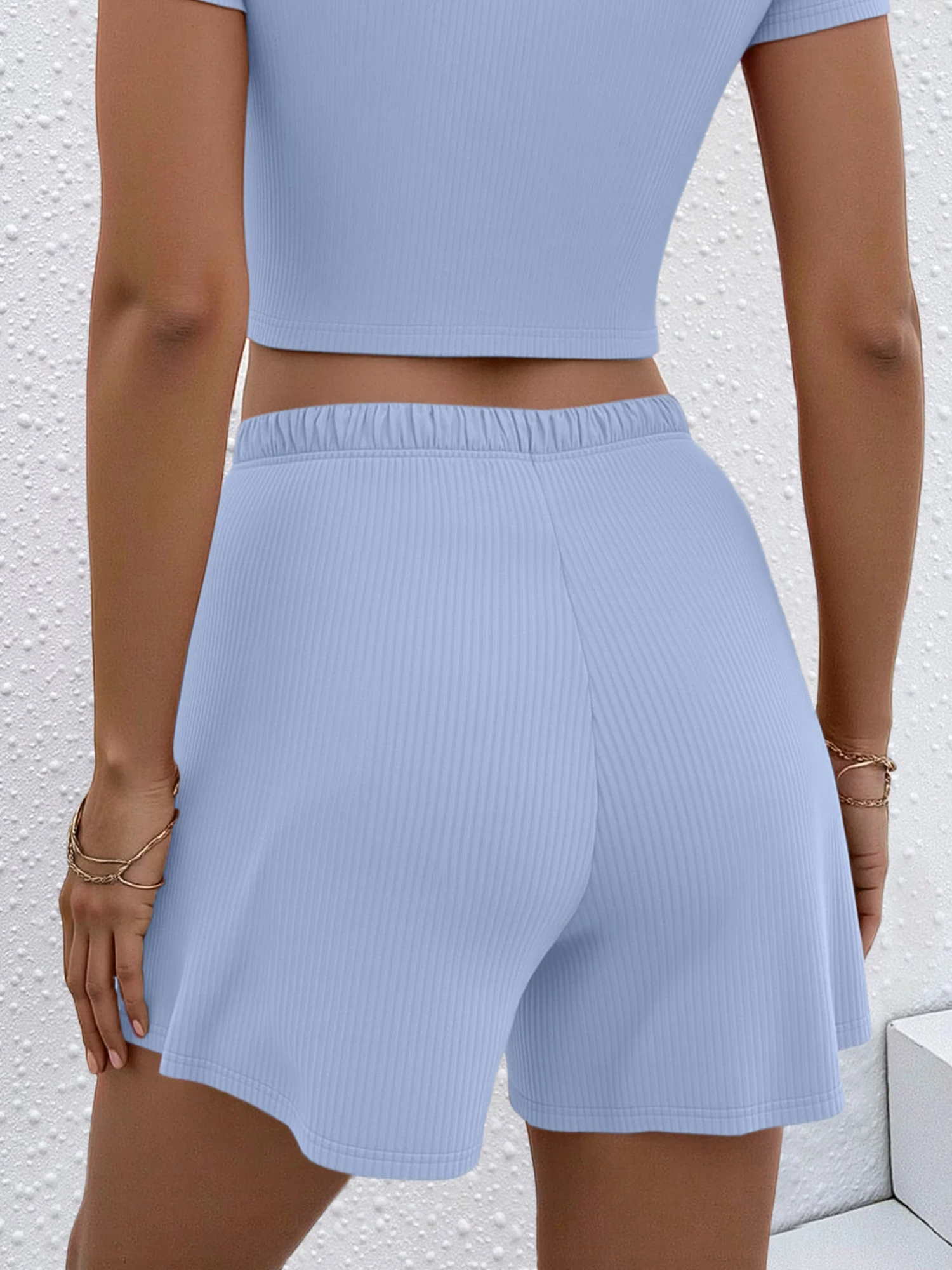 HEISSES ANGEBOT! Damen Wolkenähnliche Gerippte Lounge-Shorts mit Hoher Taille, Bauchkontrolle und Weichem Strick für Zuhause & Freizeitkleidung – Detail 19