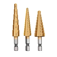 Jeu de forets étagés pour le métal, 3 pièces, jeu de forets en acier à grande vitesse, HSS, trous multiples, plastique, bois, accessoires d'outils métalliques