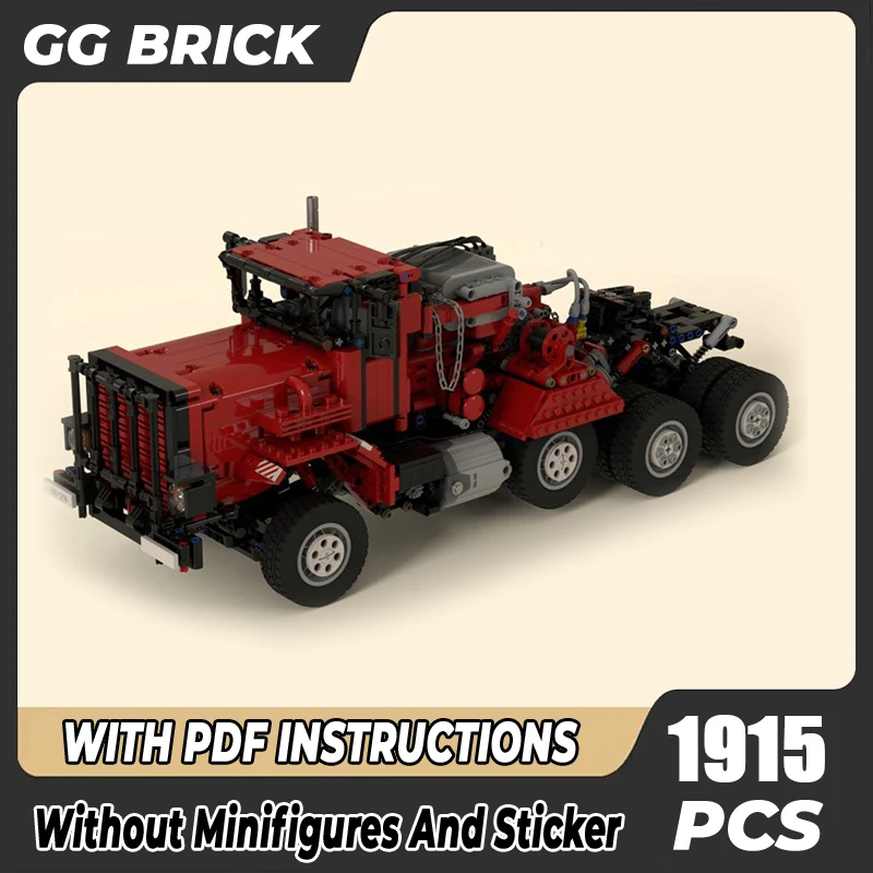 

Moc Building Block Heavy Equipment Transport Vehicle Model Technology Brick DIY Assembly Toy For Holiday Gift