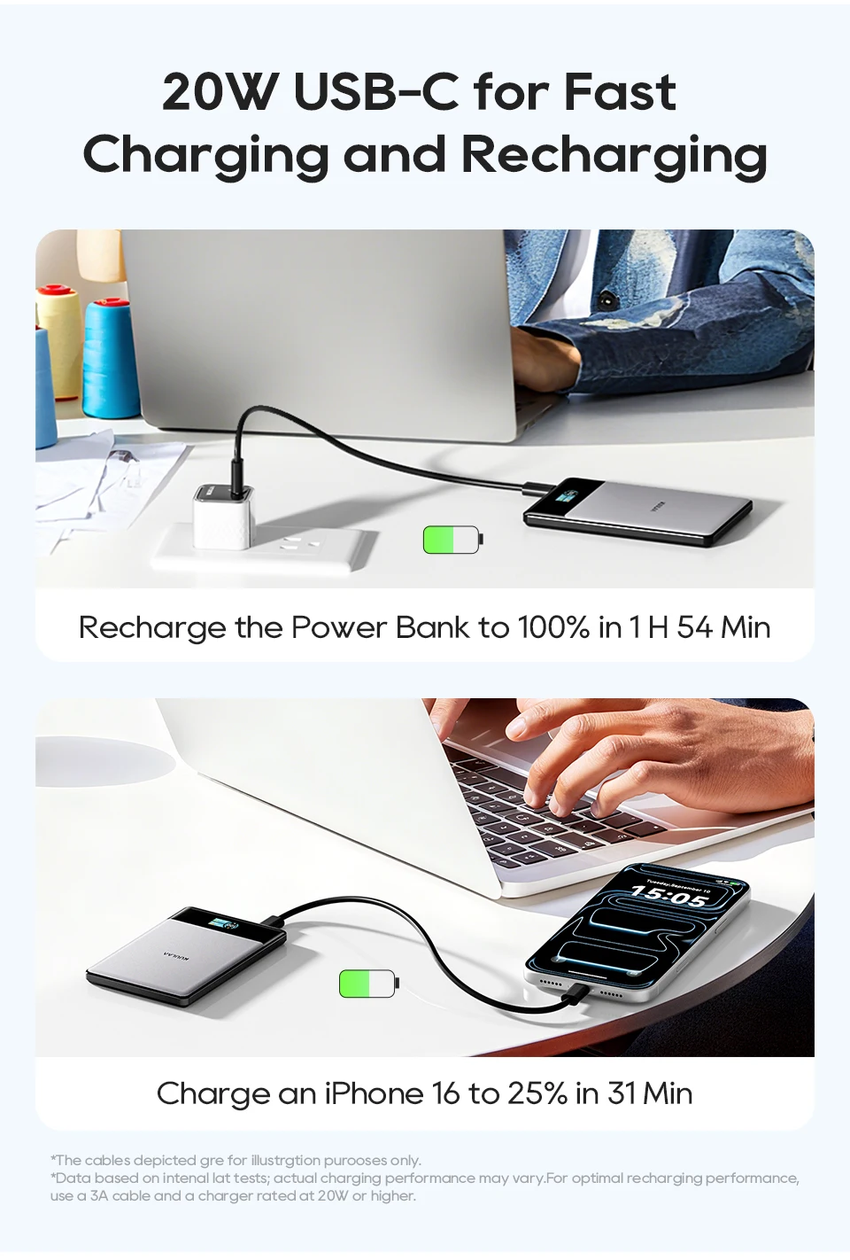 Kuulaa Qi2 Magnetic Power Bank 5000mAh PD 22.5W
