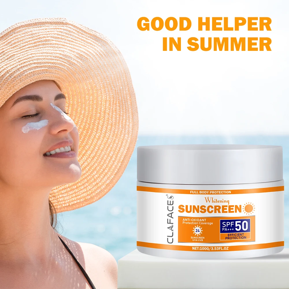 Whitening Sunscreen SPF PA50+ UV Protection Sun Screen Moisturizing Brightening Face Body Arms Thighs Sunblock Skin Care