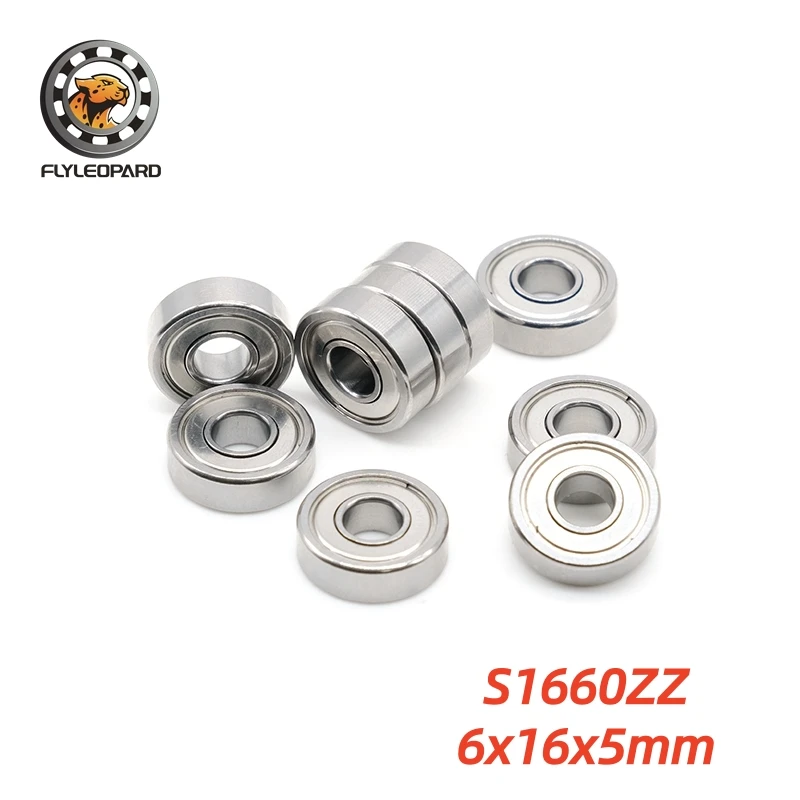 10Pcs S1660ZZ 6x16x5mm 스테인레스 스틸 볼 베어링 ABEC-9 차폐형 10x18x5 10x20x5 7x19x6 8x22x7mm 고정밀 AISI440C
