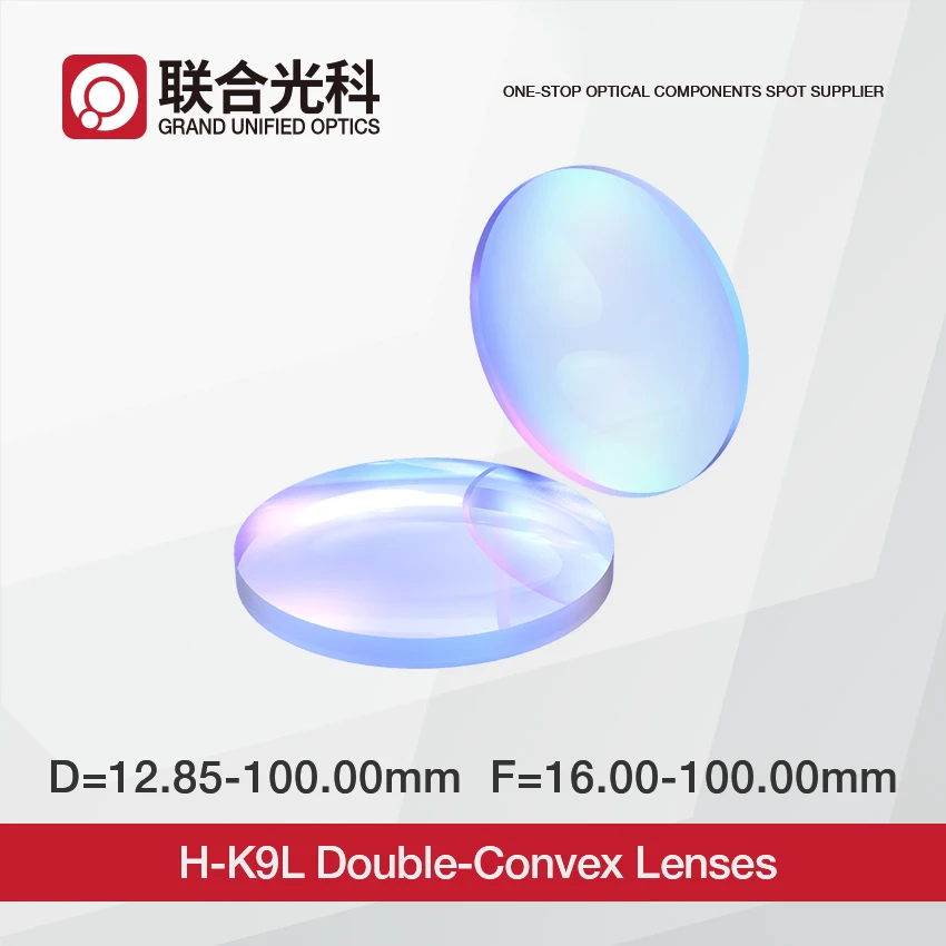 Large 100mm Diameter K9/BK7 Optica Glass Double Convex Lenses FL16mm