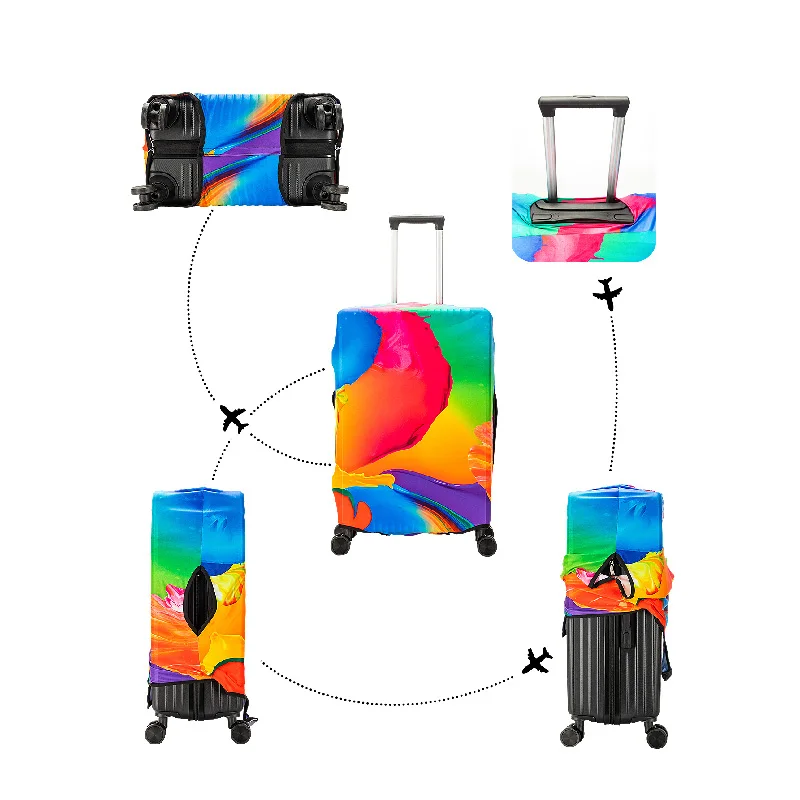 Luggage Cover Stretch Fabric Suitcase Protector Baggage Dust Case Cover 18-32 Inch Suitcase Case Travel Organizer