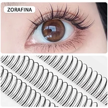 ZORAFINA A/M Shape Professional Makeup Lndividual Lashes Cluster Spikes Lash Wispy Premade Russian Natural Fluffy False Eyelashe