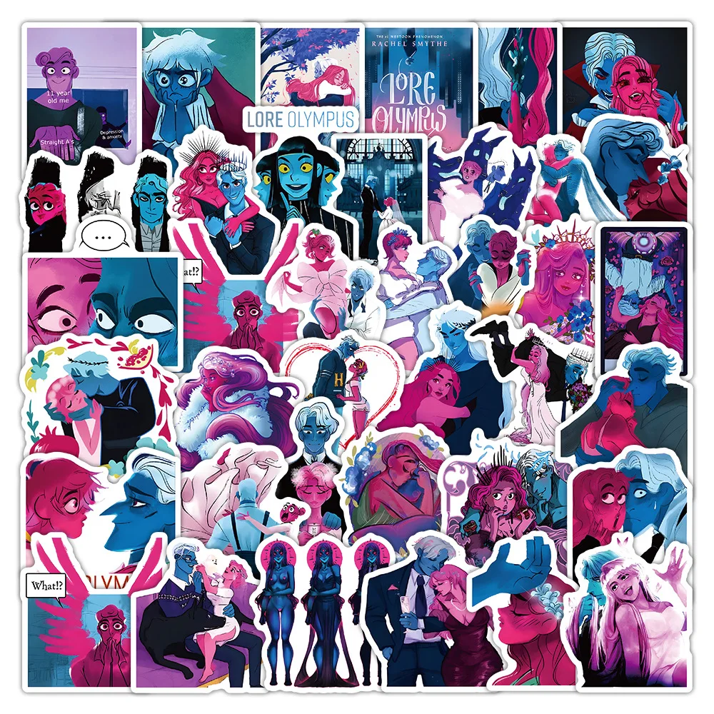 10/53PCS Anime Lore Olympus Romantische Liebe Aufkleber Cartoon Coole Graffiti Aufkleber Kinder Spielzeug Geschenk für Sammelalbum Skateboard gitarre Spielzeug