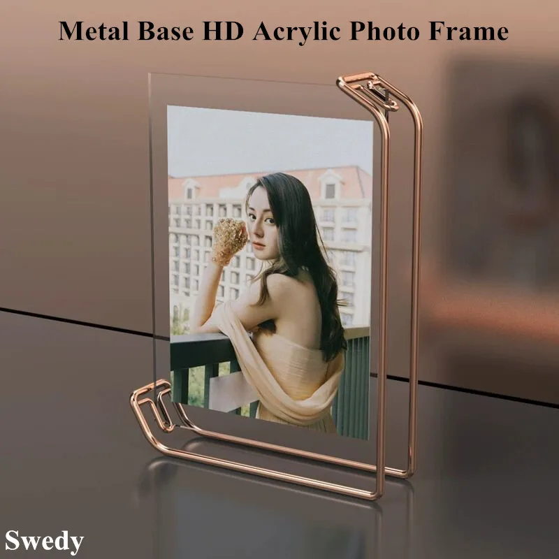 8 Inch 160x220mm Metal Picture Poster Frame For Home Decoration Picture Show Shop HD Acrylic Sign Holder Display Stand a4 double side metal table poster display stand sign holder signboard advertising pop poster picture frame display rack