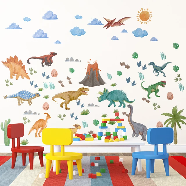 Dinosaur Wall Decals, Dino Alphabet Wall Stickers, Wall Decor for Boy Girl Kids Nursery Baby Bedroom Living Room  Classroom 3