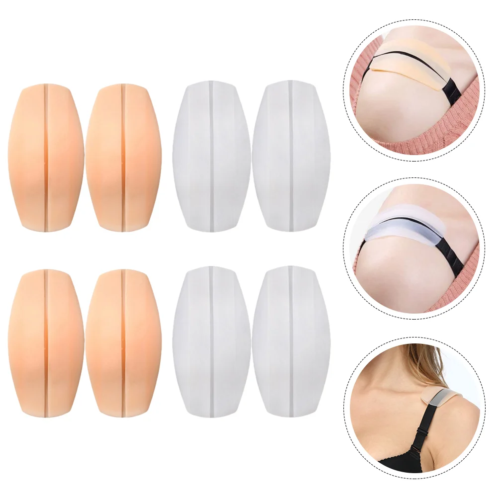 8 Pcs Silicone Shoulder Pads Women Strap Cushion Protector Silica Gel Dent