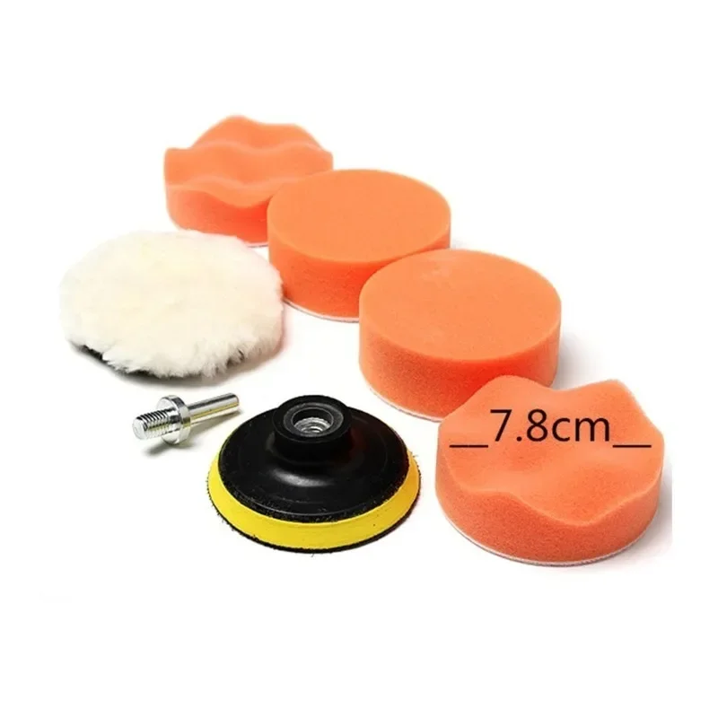 7/11pcsPolishing Sponge Plate Set Imitation Plush Waxing Grinding Cleaning Sponge Wheel Car Beauty Set Electric Drill Polishing 5