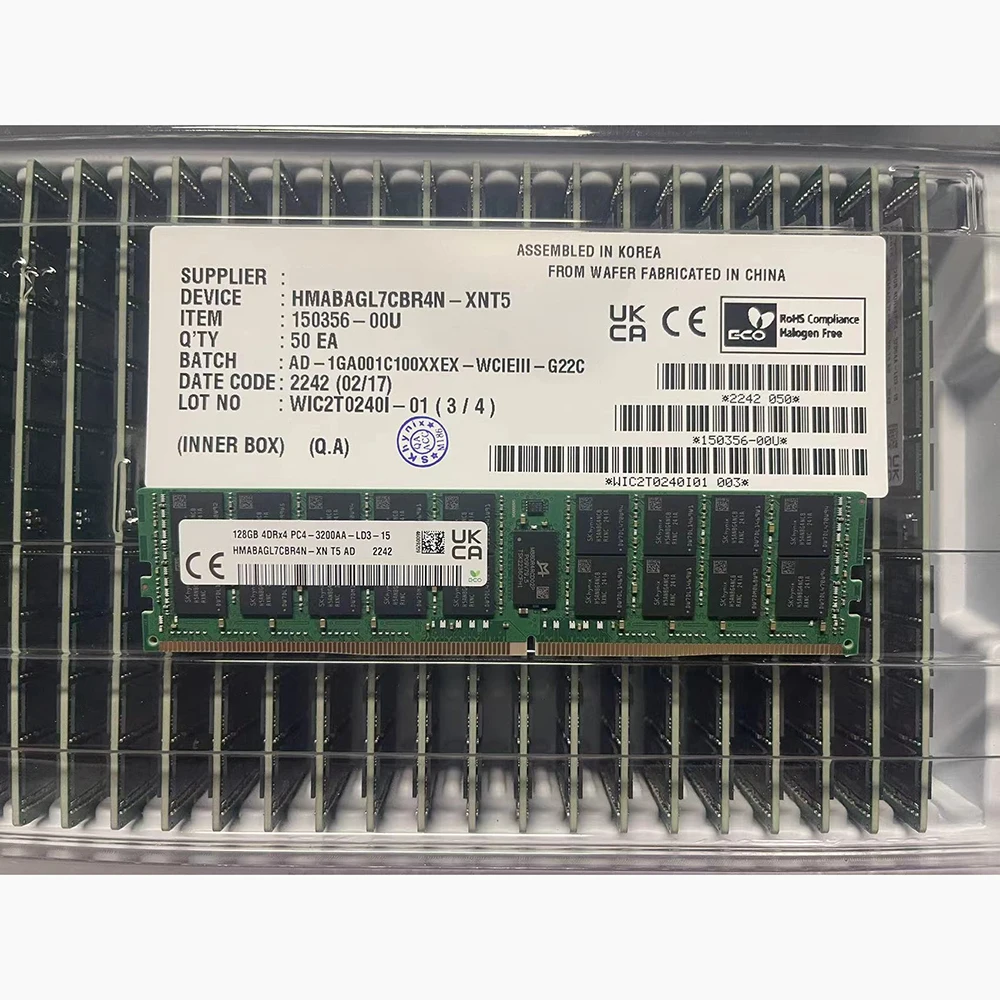 New 1 Pcs HMABAGL7CBR4N-XN 128G RAM 4DRX4 PC4-3200AA For SK