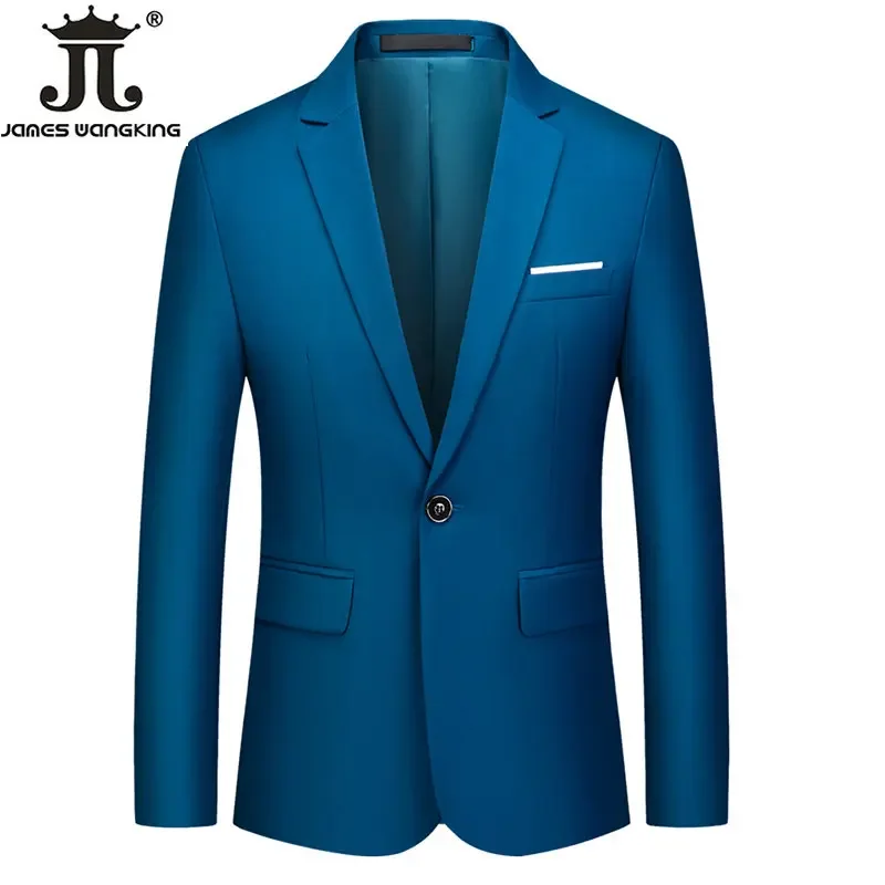 Men Blazer men suit jacket Solid Color Slim Mens Casual Business Suit Jacket Groom Wedding Dress Party Tyranian Coat