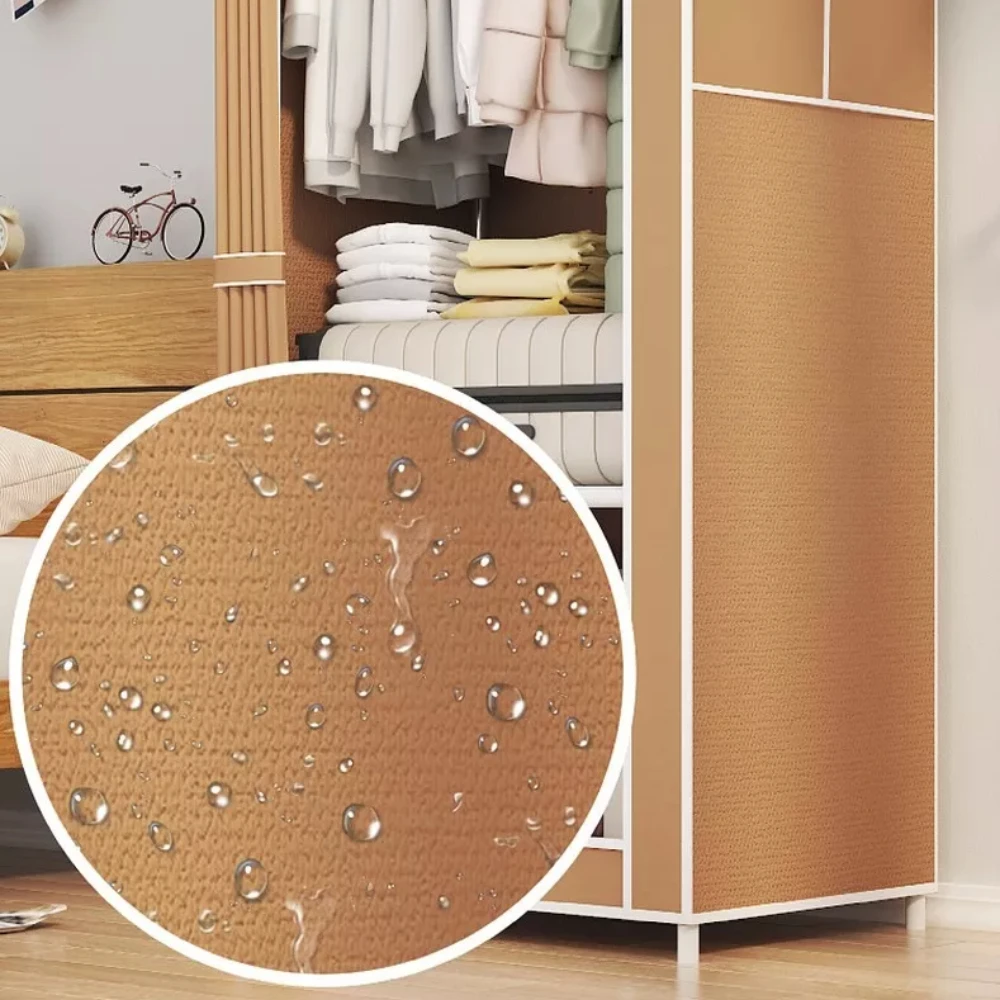 Storage Cabinet Simple Wardrobe Foldable Closet Minimalism Fabric Dust Proof Foldable Clothing Hanger Bedroom