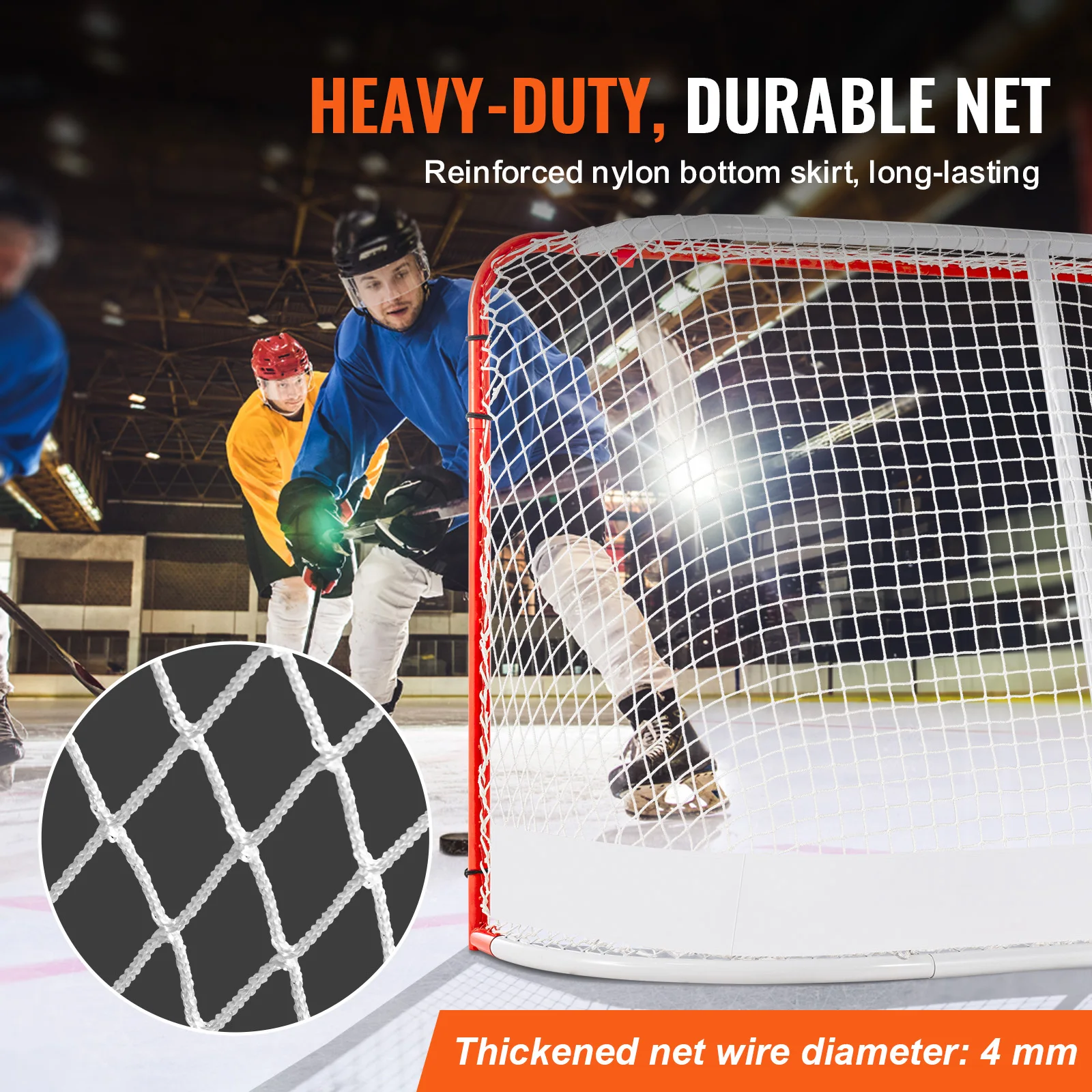 VEVOR Street Hockey Net Indoor Outdoor Steel Hockey Goal Official Regulation Training Goal Set Portable Goal