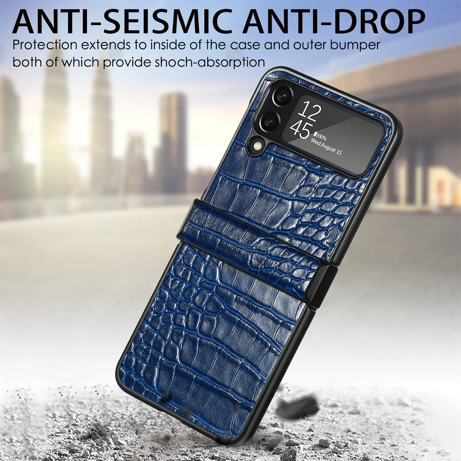 Per Samsung Z Flip 4 5G Custodia Rigida In Pelle Business Anti-Goccia Per Samsung Galaxy Z Flip 4 5G Flip3 Flip4 Zflip4 Flip 3 Cover