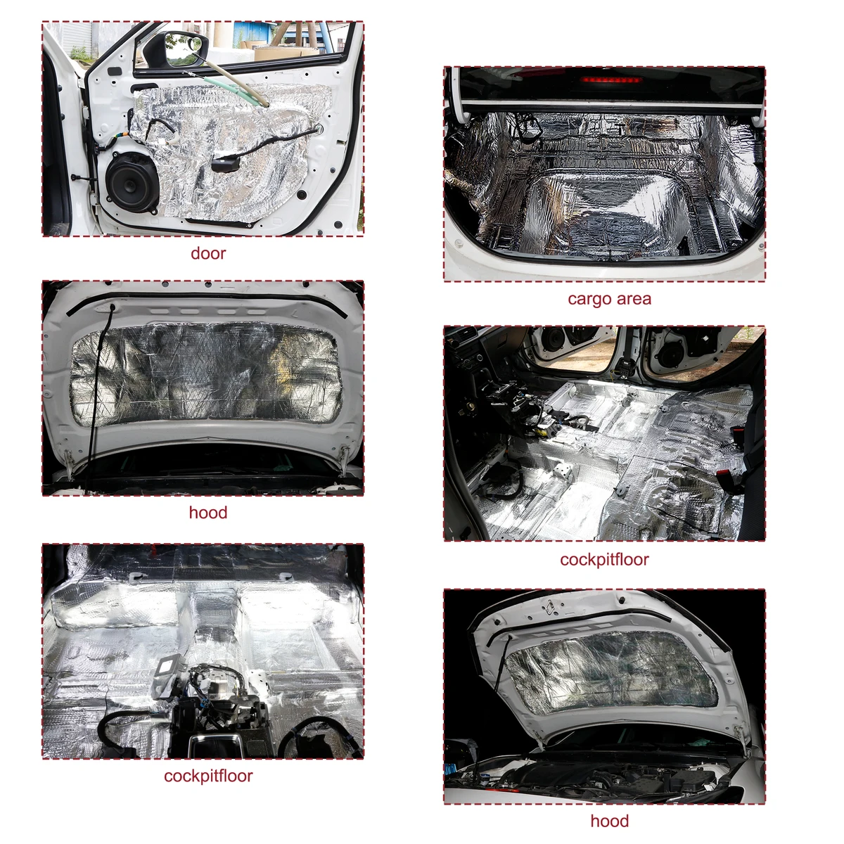 Uxcell Car Firewall Heat Sound Deadener Insulation Mat Aluminium Coating Cotton Self-adhesive Noise Insulation 5mm 10mm — view 2