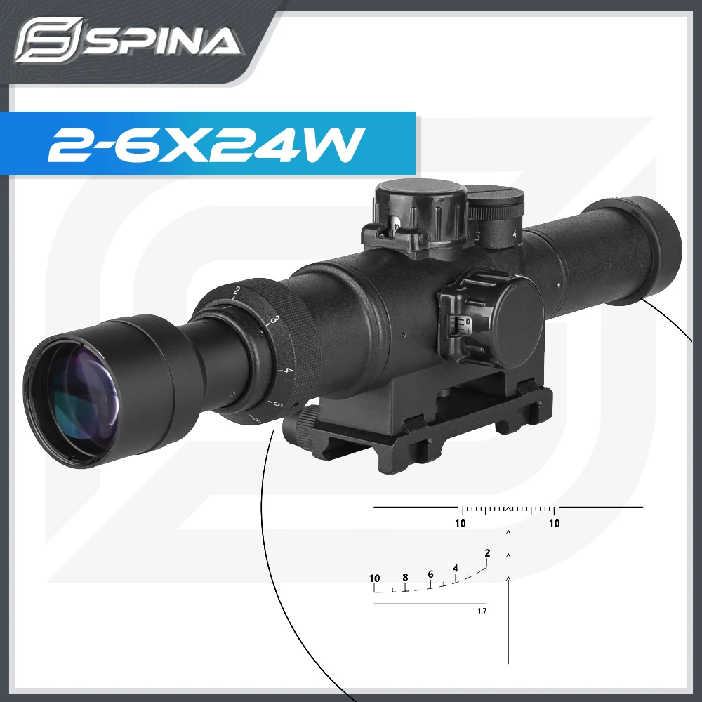 

Spina Optics 2-6X24W Red Illuminant Rifle Scope Sight For Outdoor Hunting Range Finding Tactical Shooting