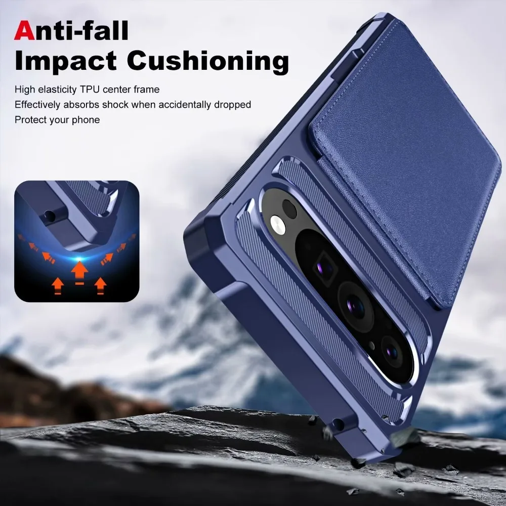 Luxury Leather Flip Wallet Phone Case with Card Holder and Anti-Drop Protection