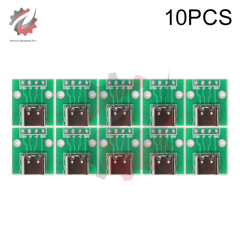 

10pcs Type-c Female Base Double-sided Forward And Reverse Plug To Dip4 Direct Plug 4P Module Power Data Interface Adapter Board