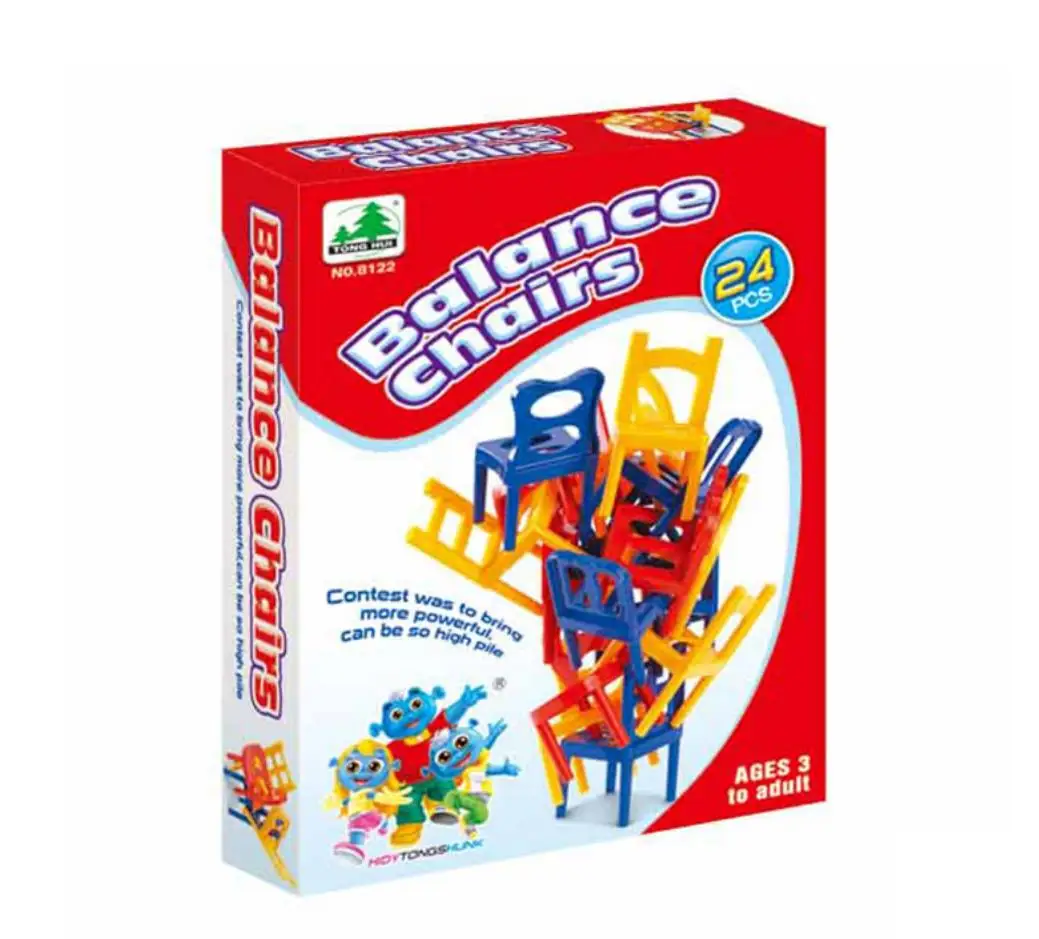 18/24pcs Chairs Stacked Building Blocks Stacked Chairs Parent-Child Gatherings Stress Relieving party board game for kids gifts 3