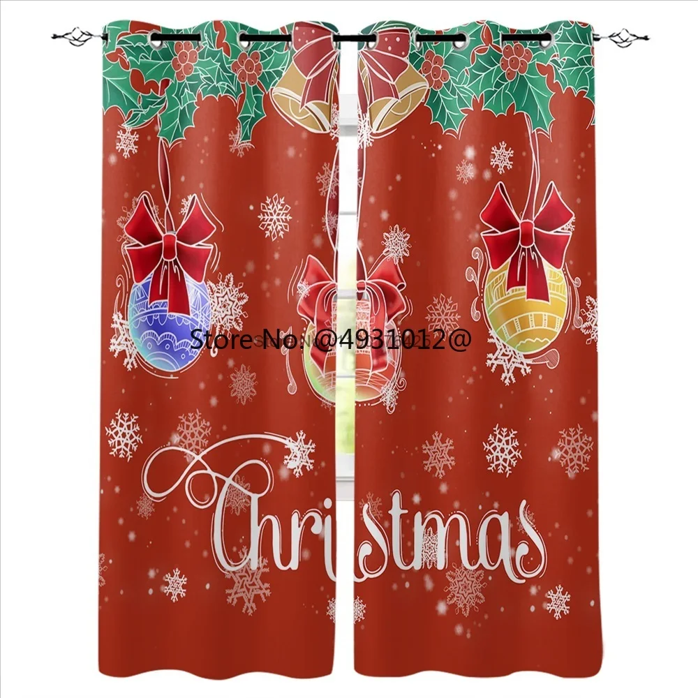 

2023 Christmas Ball Luxury European Balckout Curtains for Living Room Festival Window Curtain Bedroom Drapes Window Panels