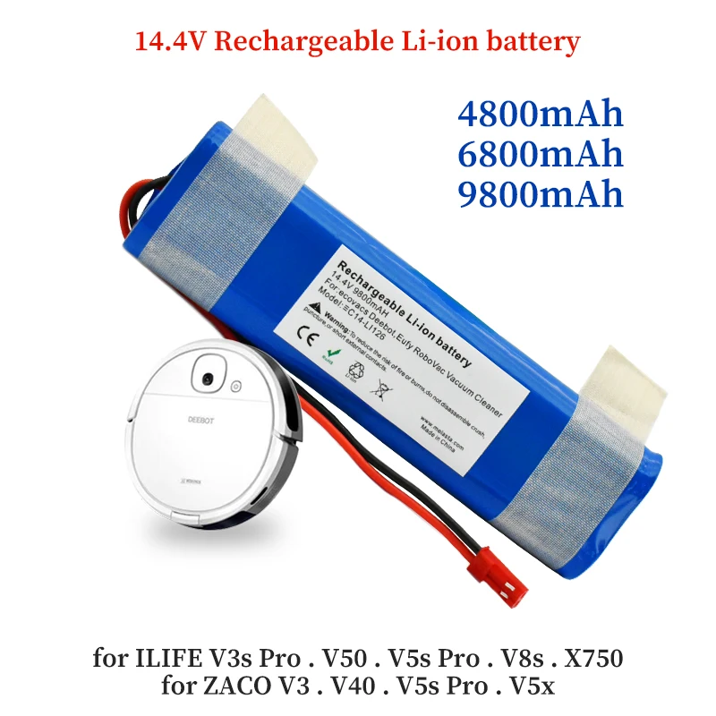 

Free ShippingEchte – Batterie Lithium-ion 4S1P 14.4V 4.8-9.8Ah Pour Robot, V3s Pro, V50, V5s Pro, V8s, X750, Nouveauté