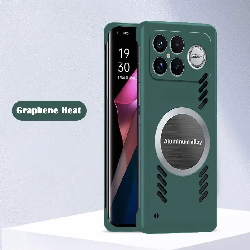 Heat Dissipating Magnetic Slim Shockproof Case with Frameless PC Hard Back
