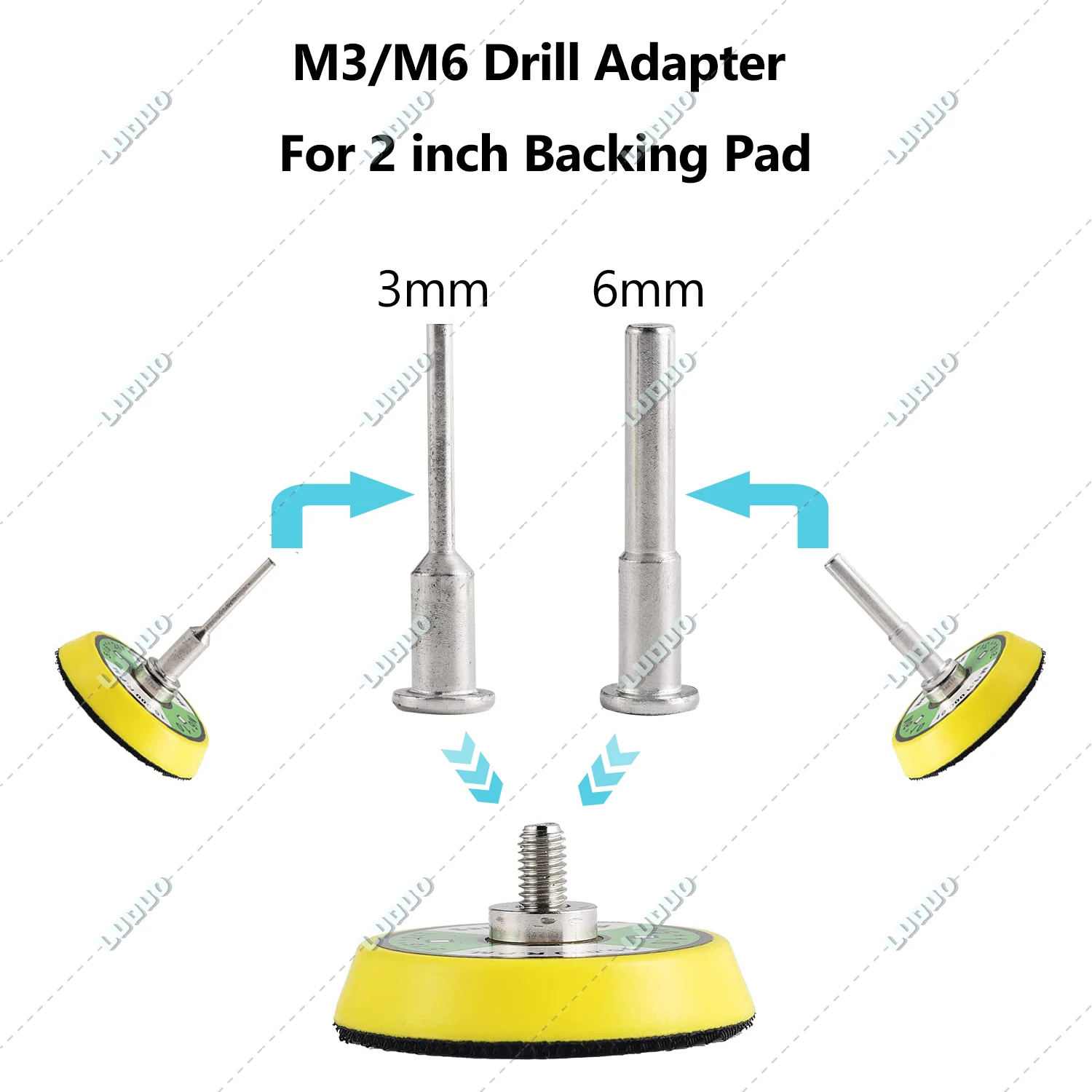M3 M6 M10 M14 Drill Adpter Thread For Polishing Pad & Hook Loop Backer Plate Connecting Rod For Car Polisher Grinder Disc 2