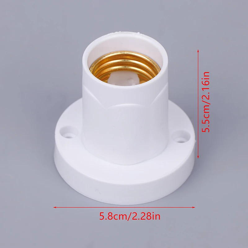 1pcs 230V 10A Flat Rotatable Straight Oblique E27 White Lamp Holder Screw Led Lighting Bulb Head Base