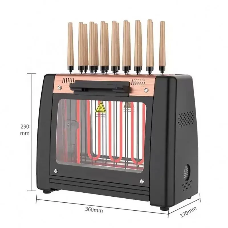 Electric Barbecue Grill Skewers Machine Household Smokeless Automatic Rotating Barbecue Meat Machine 2