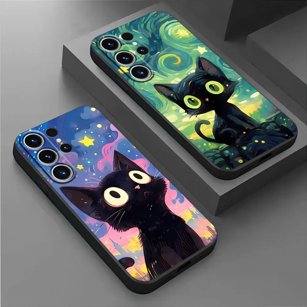 Starry Sky Cat Silicone Phone Case