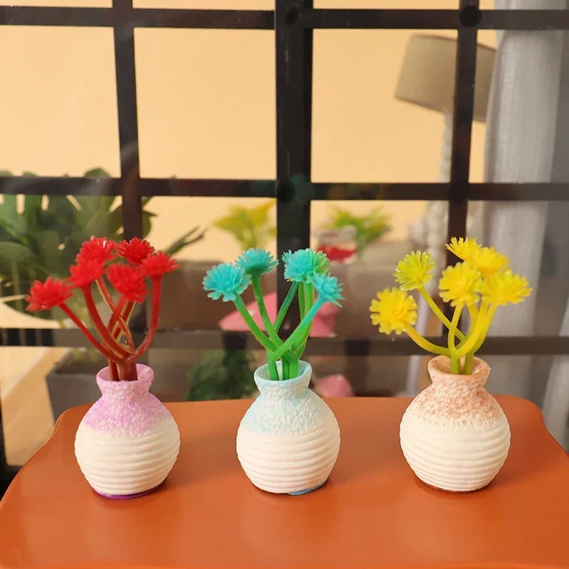 Resin Miniature Small Mouth Vase Diy Craft Accessory Home Garden Decoration Accessories Home Decoration Fine-cut Vase Ornament