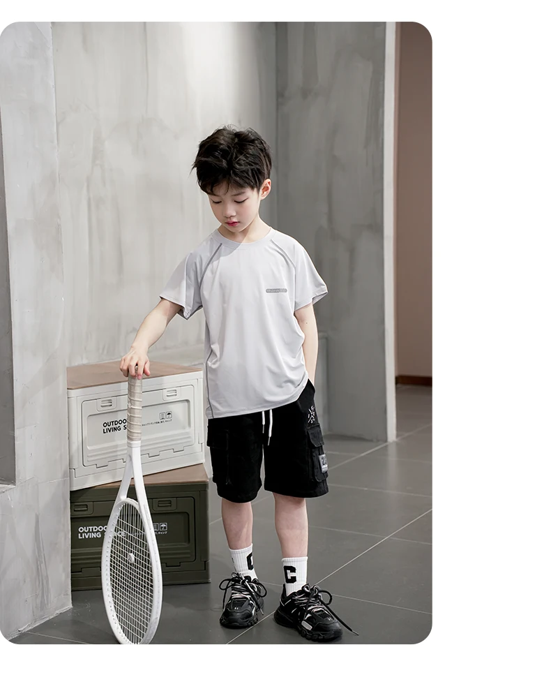 Boys Sports Wear Clothes Girls Sportswear for Kids T-shirt Toddler 4 to 12 Years Mesh Breathable Blue Pink Tees 21 S5a07a76b92704dcaa4f502950dc203c3H