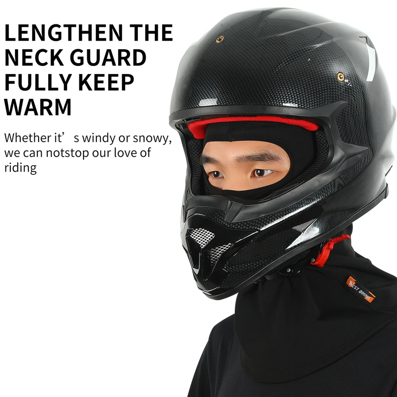 WEST BIKING Warm Fleece Balaclava Cap Cycling Ski Full Face Mask Winter Windproof Breathable Helmet Liner Caps Cycling Equipment 6