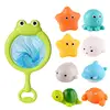 Cute Animal Bath Toy Swimming Water LED Light Up Ocean Sea Animal Set Flashing Floating Bathtub Toys for Baby Infant Kid Toddler 5
