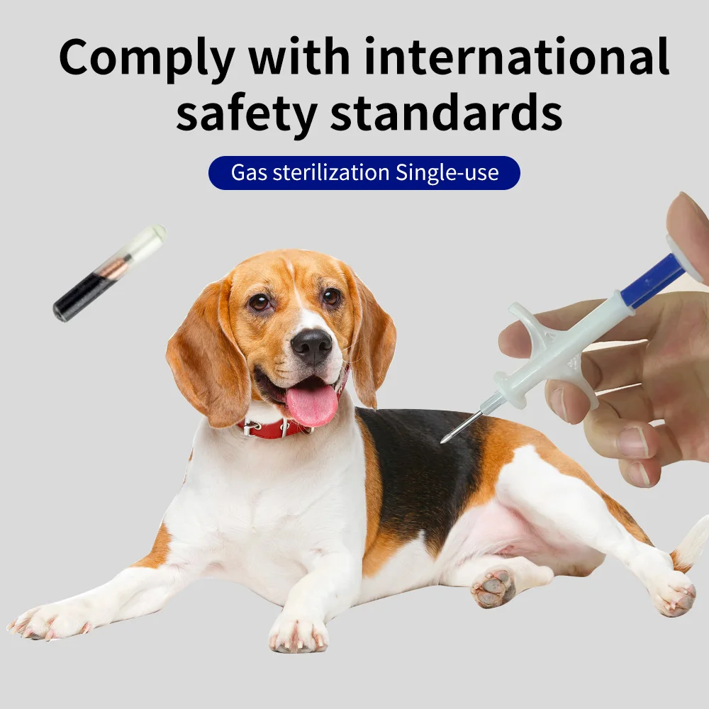Pet Microchip Syringe 100pcs Pet Animal Microchip Syringe 134.2KHz FDX-B EM4305 ID Chip for Dogs Cats Horses Fish 1.25*7mm/1.4*8mm/2.12*12mm
