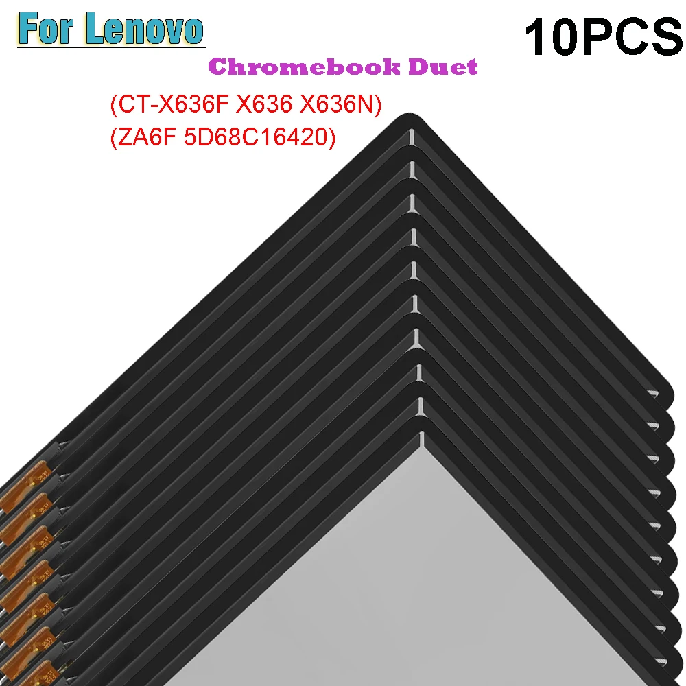 10 Pz Per Lenovo Chromebook Duet Ct-X636 Ctx636 Ct-X636F Ct-X636N Za6F 10.1 Display Lcd Touch Screen Digitizer Glass Assembly