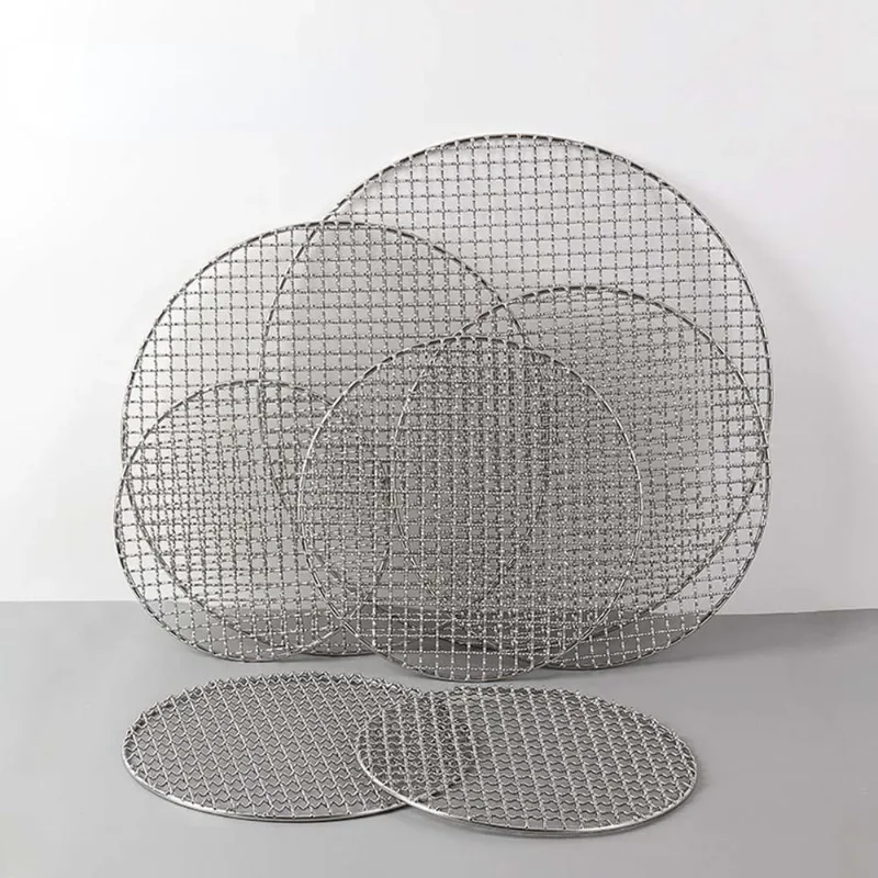 Grill replacement parts 304 Stainless Steel round BBQ net Grill Mesh Roast Nets Bacon Grill Tool Iron Nets barbecue accessories non-stick BBQ Mat Grid smoker accessories