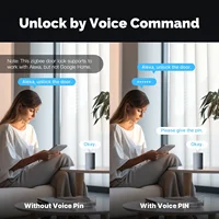 MOES Tuya ZigBee Smart Door Lock Indoor Password Fingerprint Remote Unlock Keycard Tamper Alarm Battery Powered Work With Alexa - Image 2