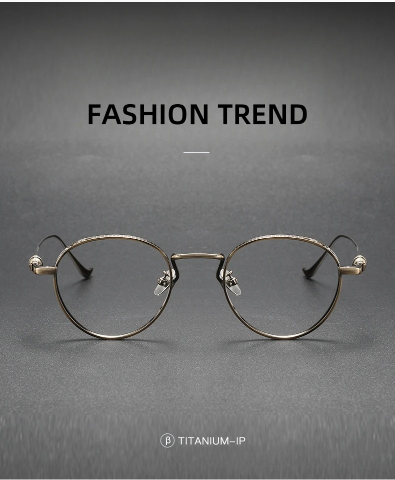 FIRADA 2025, Mode Brillen Retro Luxus Reinem Titan Runde Brillen Optische Brillen Rahmen Für Männer Frauen 315 – Detail 3