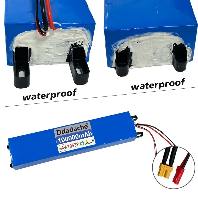 NEW 36V 100Ah 18650 Rechargeable Lithium Battery Pack 10S3P 500W High Power Modified Bicycle Scooter Electric Vehicle with BMS