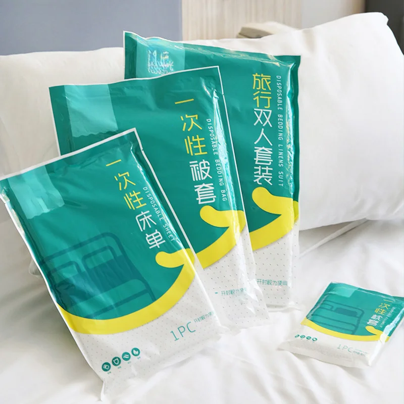 Disposable Adult Bedding, Hotel for Travel, Anti-Dirty, Waterproof, Portable, Bedsheet Bed Sheet Set Trip Necessities Portable 3