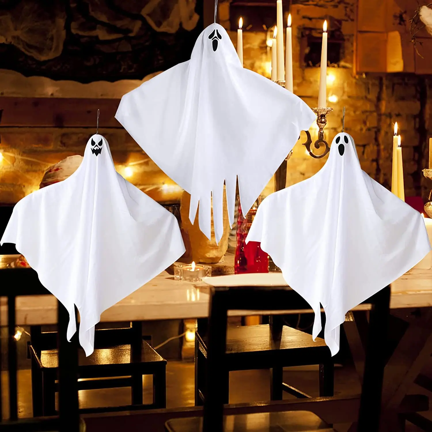 

Halloween Decorations Ghosts Zombies Haunted House Bar KTV Horror Atmosphere Charm Hanging Cloaks Mini Ghosts Home Decor