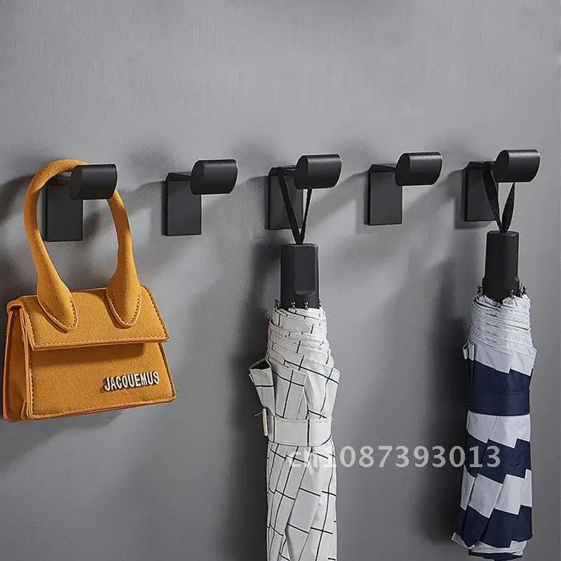 

Aluminum Wall Hook Black Coat Hook Space Kitchen Bathroom Hanger Towel Hook for Hotel Waterproof Bathroom Hardware